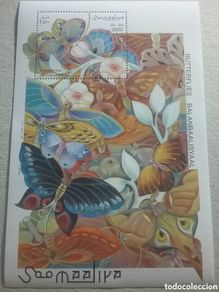 Selos: HB Somalia nueva. 1997. Mariposa. Polilla. Animales salvajes. Fauna. Gusano. Flores, flora.